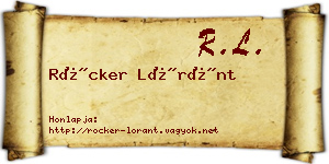 Röcker Lóránt névjegykártya