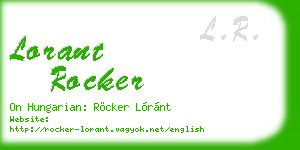 lorant rocker business card